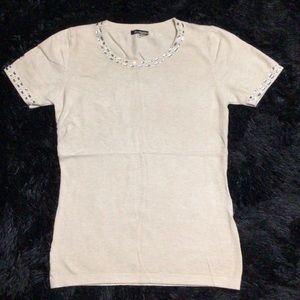 Vila Milano Blingged neck collar and sleeve hems.